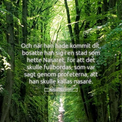 Picture 05 - Matteus 2:23 SV1917 - Och när han hade kommit dit, bosatte han sig i - Bible Verse Picture