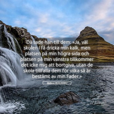 Picture 05 - Matteus 20:23 SV1917 - Då sade han till dem: »Ja, väl skolen I få - Bible Verse Picture