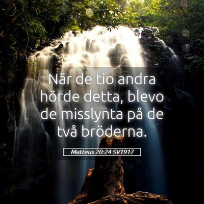 Picture 05 - Matteus 20:24 SV1917 - När de tio andra hörde detta, blevo de - Bible Verse Picture