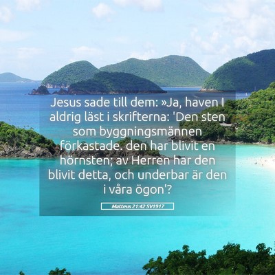 Picture 05 - Matteus 21:42 SV1917 - Jesus sade till dem: »Ja, haven I aldrig läst i - Bible Verse Picture