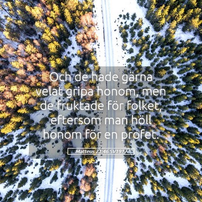 Picture 05 - Matteus 21:46 SV1917 - Och de hade gärna velat gripa honom, men de - Bible Verse Picture