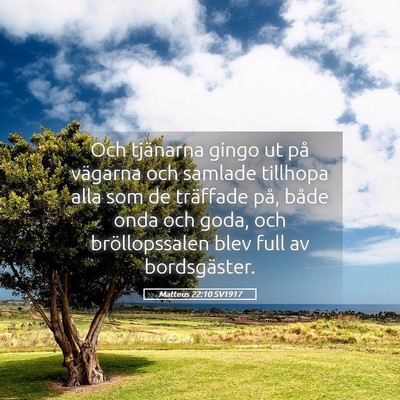 Picture 05 - Matteus 22:10 SV1917 - Och tjänarna gingo ut på vägarna och samlade - Bible Verse Picture