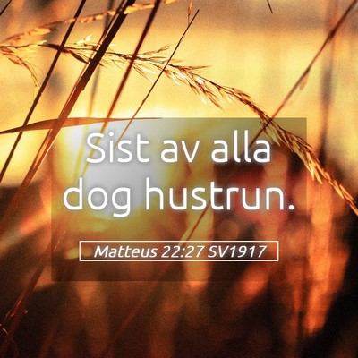 Picture 05 - Matteus 22:27 SV1917 - Sist av alla dog - Bible Verse Picture