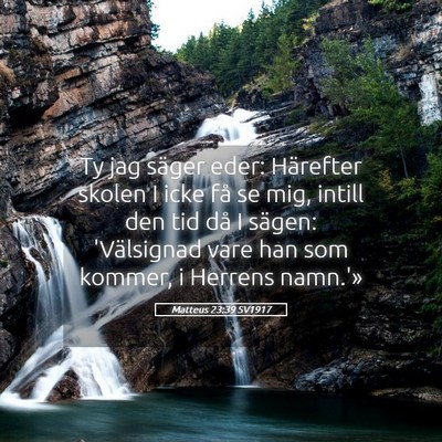 Picture 05 - Matteus 23:39 SV1917 - Ty jag säger eder: Härefter skolen I icke få - Bible Verse Picture