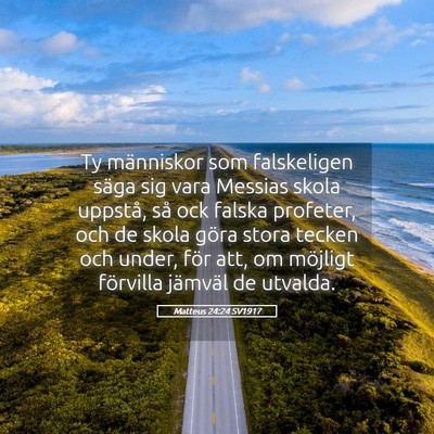 Picture 05 - Matteus 24:24 SV1917 - Ty människor som falskeligen säga sig vara - Bible Verse Picture