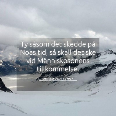 Picture 05 - Matteus 24:37 SV1917 - Ty såsom det skedde på Noas tid, så skall det - Bible Verse Picture