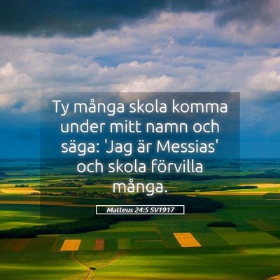 Picture 05 - Matteus 24:5 SV1917 - Ty många skola komma under mitt namn och säga: - Bible Verse Picture