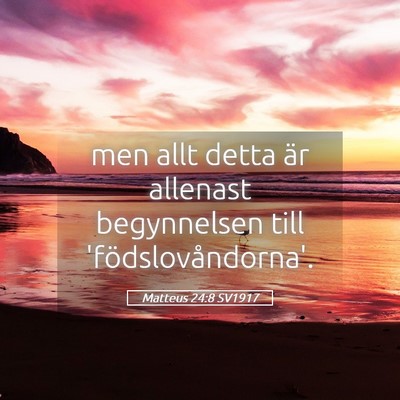 Picture 05 - Matteus 24:8 SV1917 - men allt detta är allenast begynnelsen till - Bible Verse Picture