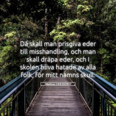 Picture 05 - Matteus 24:9 SV1917 - Då skall man prisgiva eder till misshandling, - Bible Verse Picture