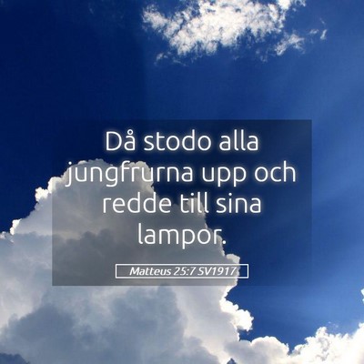 Picture 05 - Matteus 25:7 SV1917 - Då stodo alla jungfrurna upp och redde till sina - Bible Verse Picture