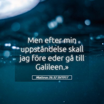 Picture 05 - Matteus 26:32 SV1917 - Men efter min uppståndelse skall jag före eder - Bible Verse Picture
