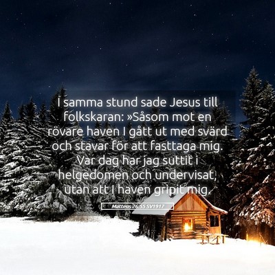 Picture 05 - Matteus 26:55 SV1917 - I samma stund sade Jesus till folkskaran: - Bible Verse Picture