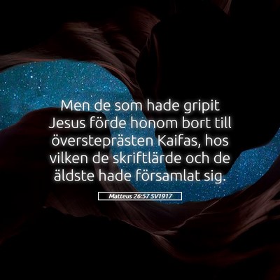 Picture 05 - Matteus 26:57 SV1917 - Men de som hade gripit Jesus förde honom bort - Bible Verse Picture