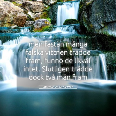 Picture 05 - Matteus 26:60 SV1917 - men fastän många falska vittnen trädde fram, - Bible Verse Picture