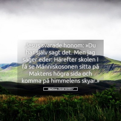 Picture 05 - Matteus 26:64 SV1917 - Jesus svarade honom: »Du har själv sagt det. - Bible Verse Picture