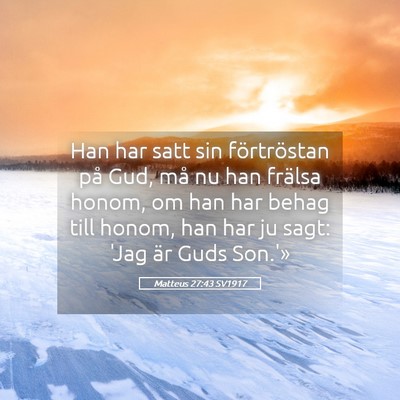 Picture 05 - Matteus 27:43 SV1917 - Han har satt sin förtröstan på Gud, må nu han - Bible Verse Picture