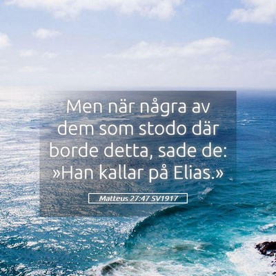 Picture 05 - Matteus 27:47 SV1917 - Men när några av dem som stodo där borde - Bible Verse Picture