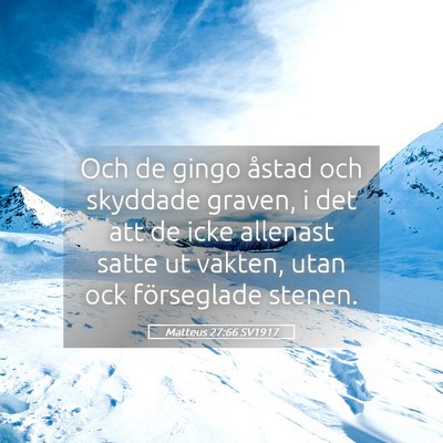 Picture 05 - Matteus 27:66 SV1917 - Och de gingo åstad och skyddade graven, i det - Bible Verse Picture
