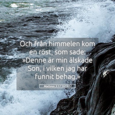 Picture 05 - Matteus 3:17 SV1917 - Och från himmelen kom en röst, som sade: - Bible Verse Picture