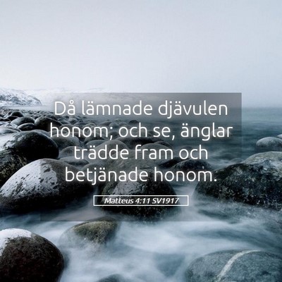 Picture 05 - Matteus 4:11 SV1917 - Då lämnade djävulen honom; och se, änglar - Bible Verse Picture