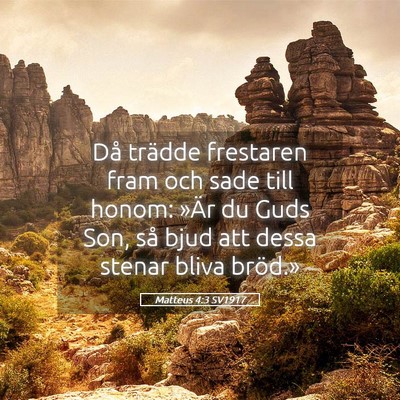 Picture 05 - Matteus 4:3 SV1917 - Då trädde frestaren fram och sade till honom: - Bible Verse Picture