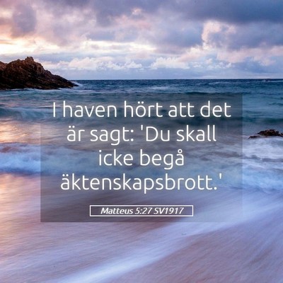 Picture 05 - Matteus 5:27 SV1917 - I haven hört att det är sagt: 'Du skall icke - Bible Verse Picture