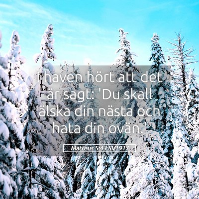 Picture 05 - Matteus 5:43 SV1917 - I haven hört att det är sagt: 'Du skall älska - Bible Verse Picture