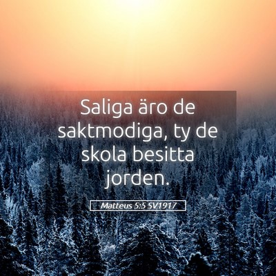 Picture 05 - Matteus 5:5 SV1917 - Saliga äro de saktmodiga, ty de skola besitta - Bible Verse Picture