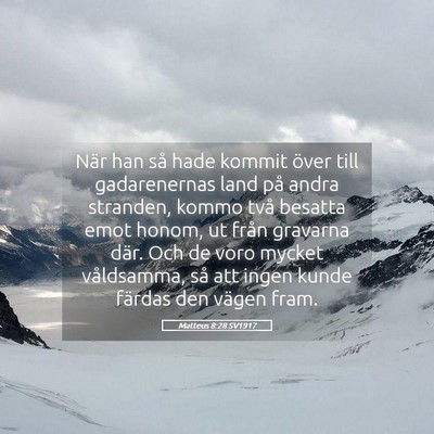 Picture 05 - Matteus 8:28 SV1917 - När han så hade kommit över till gadarenernas - Bible Verse Picture