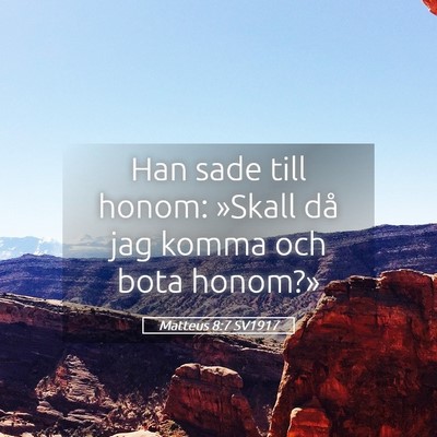 Picture 05 - Matteus 8:7 SV1917 - Han sade till honom: »Skall då jag komma och - Bible Verse Picture