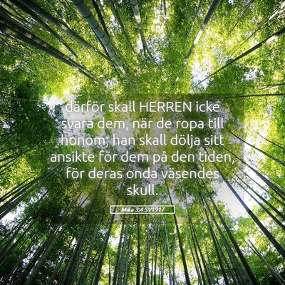 Picture 05 - Mika 3:4 SV1917 - därför skall HERREN icke svara dem, när de - Bible Verse Picture