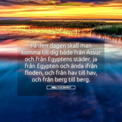 Picture 05 - Mika 7:12 SV1917 - På den dagen skall man komma till dig både - Bible Verse Picture