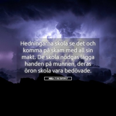 Picture 05 - Mika 7:16 SV1917 - Hedningarna skola se det och komma på skam med - Bible Verse Picture
