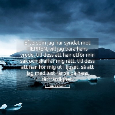 Picture 05 - Mika 7:9 SV1917 - Eftersom jag har syndat mot HERREN, vill jag - Bible Verse Picture
