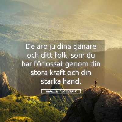 Picture 05 - Nehemja 1:10 SV1917 - De äro ju dina tjänare och ditt folk, som du - Bible Verse Picture