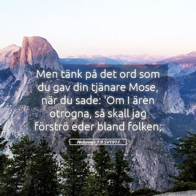 Picture 05 - Nehemja 1:8 SV1917 - Men tänk på det ord som du gav din tjänare - Bible Verse Picture