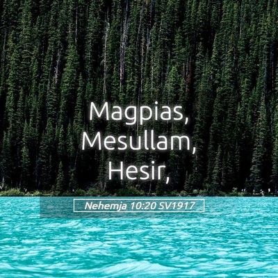 Picture 05 - Nehemja 10:20 SV1917 - Magpias, Mesullam, - Bible Verse Picture