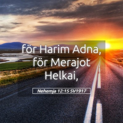 Picture 05 - Nehemja 12:15 SV1917 - för Harim Adna, för Merajot - Bible Verse Picture
