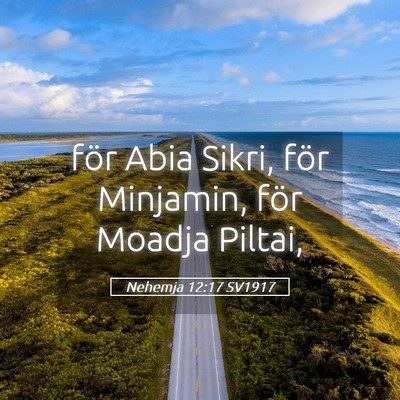 Picture 05 - Nehemja 12:17 SV1917 - för Abia Sikri, för Minjamin, för Moadja - Bible Verse Picture