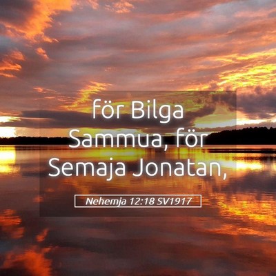Picture 05 - Nehemja 12:18 SV1917 - för Bilga Sammua, för Semaja - Bible Verse Picture