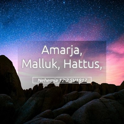 Picture 05 - Nehemja 12:2 SV1917 - Amarja, Malluk, - Bible Verse Picture
