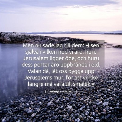 Picture 05 - Nehemja 2:17 SV1917 - Men nu sade jag till dem: »I sen själva i - Bible Verse Picture