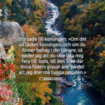 Picture 05 - Nehemja 2:5 SV1917 - och sade till konungen: »Om det så täckes - Bible Verse Picture