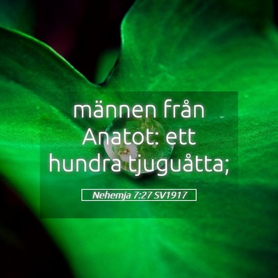 Picture 05 - Nehemja 7:27 SV1917 - männen från Anatot: ett hundra - Bible Verse Picture