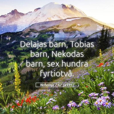 Picture 05 - Nehemja 7:62 SV1917 - Delajas barn, Tobias barn, Nekodas barn, sex - Bible Verse Picture