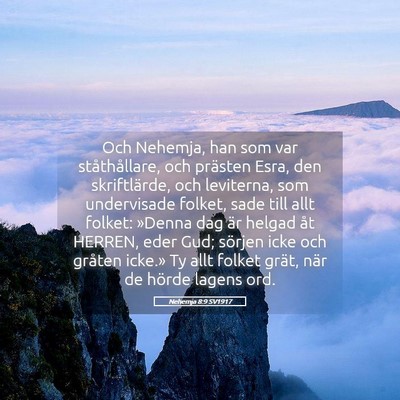 Picture 05 - Nehemja 8:9 SV1917 - Och Nehemja, han som var ståthållare, och - Bible Verse Picture