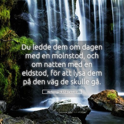 Picture 05 - Nehemja 9:12 SV1917 - Du ledde dem om dagen med en molnstod, och om - Bible Verse Picture