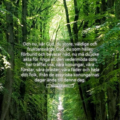 Picture 05 - Nehemja 9:32 SV1917 - Och nu, vår Gud, du store, väldige och - Bible Verse Picture