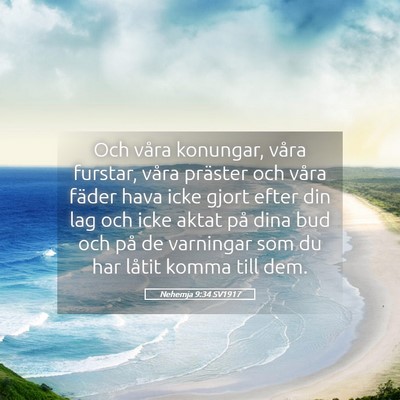 Picture 05 - Nehemja 9:34 SV1917 - Och våra konungar, våra furstar, våra präster - Bible Verse Picture