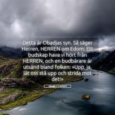 Picture 05 - Obadja 1:1 SV1917 - Detta är Obadjas syn. Så säger Herren, HERREN - Bible Verse Picture